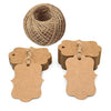 100 PCS 7*5CM  Blank Kraft Paper Gift Tags,Thank You Paper Hang Tags with 100 Feet Jute Twine - JijaCraft