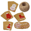 Christmas Gift Tags,100 PCS Tags for Christmas Thanksgiving Holiday Decoration Kraft Paper Labels with 30M Jute Twine String (Christmas Tags Mixed) - JijaCraft
