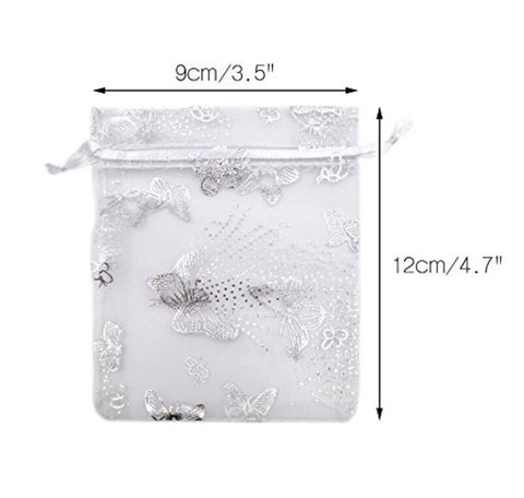 100PCS 9X12CM Drawstring Organza Jewelry Favor Pouches Wedding Party Festival Gift Bags - JijaCraft