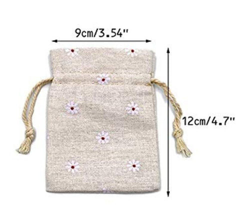 20 PCS Chic Cotton Burlap Drawstring Pouches 9*12CM Gift Bags Wedding Party Favor Jewelry Bags - JijaCraft