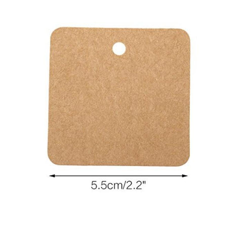 100 PCS Square Paper Gift Tags with 30 M Jute Twine for Crafts Hang Tags, Luggage Tag, Price Tags, DIY tags - JijaCraft