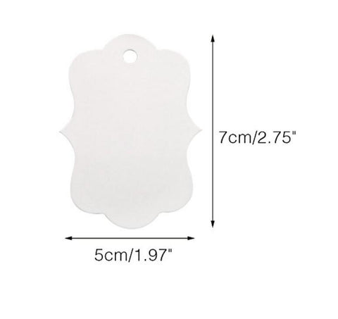 100 PCS 7*5CM Blank Kraft Paper Gift Tags,Thank You Paper Hang Tags with 100 Feet Jute Twine - JijaCraft