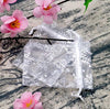 100 PCS 2.7'' x 3.5'' Snow Flakes Organza Wedding Gift Bags, Drawstring Jewelry Pouch Bags Silver White Snow Sheer Party Favor Bags - JijaCraft