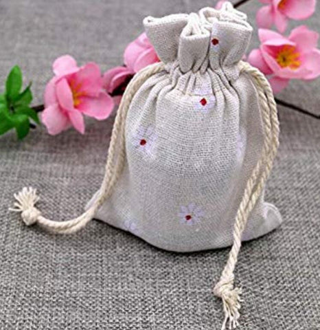 20 PCS Chic Cotton Burlap Drawstring Pouches 9*12CM Gift Bags Wedding Party Favor Jewelry Bags - JijaCraft