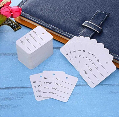 White Price Tags,1000PCS Commodity Marking Paper Tags,5x3.5CM Yard Sale Pricing Standard Paper Label - JijaCraft