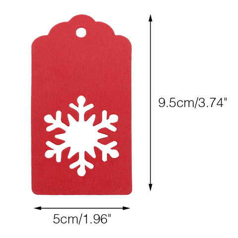 100 PCS Kraft Paper Tags Hollow Christmas Tree Design Rectangle Craft –