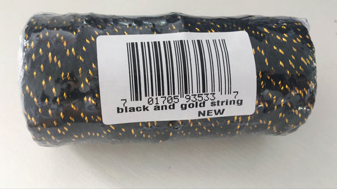 100 M Black and Gold String,Black Christmas Cotton Twine - JijaCraft