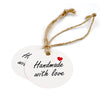 100 PCS Brown Kraft Hang Tags 'Handmade with love' Printed Tags with 100 Feet Jute Twine - JijaCraft