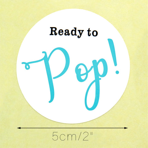 60Pcs Ready to Pop Stickers,2"Baby Shower Stickers for Popcorn(Blue)