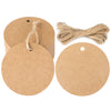 jijAcraft Blank Gift Tags with String, 2.5Inch Brown Kraft Paper Hangtag, 100Pcs Round Gift Wrapping Name Tags for Bags, DIY Crafts, Cupcake