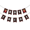 jijAcraft Hot Cocoa Banner – Pre-Strung Christmas Garland, Hot Cocoa Bar Supplies, Hot Cocoa Bombs, Chocolate Bar Sign with Gingerbread, Candy Cane, Snowflake - Winter Party & Holiday Decor
