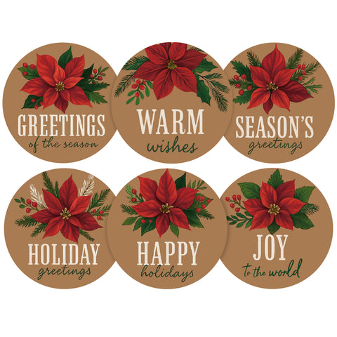 jijAcraft 120Pcs Christmas Gift Stickers - Vintage Happy Holiday Sticker, 2Inch Merry Christmas Stickers, Holiday Envelope Seal for Gift Wrapping, Cookie Bags, Party Favors, Xmas Party Supplies