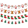 jijAcraft Christmas Banners 4 Pack – Christmas Decorations with Santa, Snowman, Reindeer & Tree Designs, Pre-Assembled Hanging Bunting Garland for Christmas Party, School, Office, Fireplace