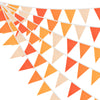 jijAcraft 39Ft Fall Banner Decorations Triangle Fabric Pennant Flag, 42 Pcs Fall Decor Thanksgiving Day Harvest Autumn Party Home Outdoor Garden Hanging Wedding Birthday Decoration (Orange)