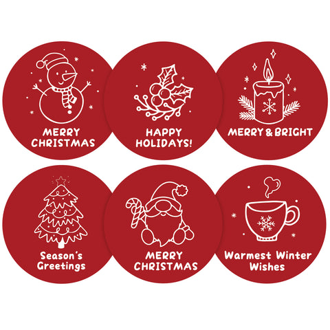 jijAcraft 120Pcs Christmas Gift Stickers - Red Merry Christmas Stickers, 2Inch Happy Holiday Envelope Seals for Gift Wrapping, Cookie Bags, Xmas Party Supplies, Small Business Packaging