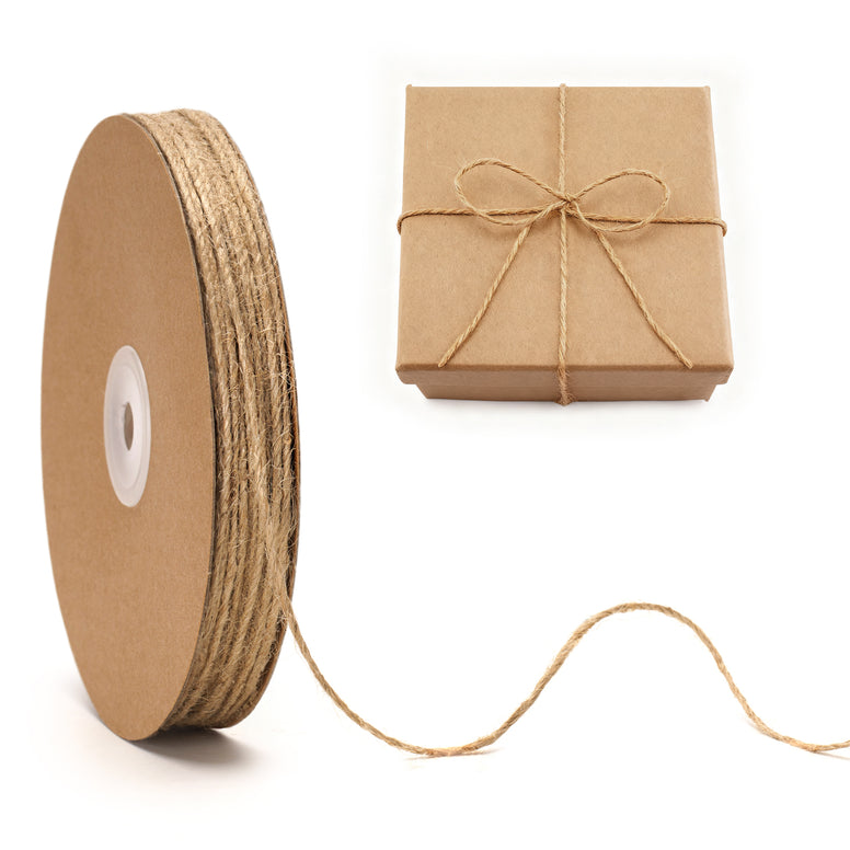 jijAcraft 2MM Jute Twine - 328Ft Natural Brown Jute String, 3-Ply Thin String for Gardening, Craft Twine for DIY Crafts, Gift Wrapping, Crochet Kitting, Macrame Decor