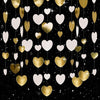 jijAcraft White Champagne Gold Heart Garland - 52Ft Engagement Party Decoration Banner, 4Pack Bachelorette Hanging Paper Streamers, White and Gold Party Decor for Wedding, Birthday, Bridal Shower