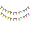 jijAcraft 4 Pack Hawaiian Bunting Banners - Pre-strung Tropical Flowers Triangle Pennant Banner with Flamingo, Floral Luau Party Decor for Hawaiian Tropical Pool Summer Tiki Beach Photo Backdrop Party