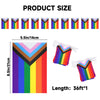 jijAcraft Progress Pride Flag Banner Decorations, LGBTQ+ Flags Garland, Pre-Strung Gay Pride Bunting with Rainbow, Gay Bunting for Pride Month Party, Home, School  Community Event Decor 38 Flags
