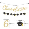 jijAcraft Class of 2026 Graduation Decorations, Glitter Pre-Strung Graduation Cap Banner, Congrats Grad 2026 for College High School Graduate Party Decorations, Home, School Photo Backdrop Celebrating