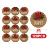 jijAcraft 120Pcs Christmas Gift Stickers - Vintage Happy Holiday Sticker, 2Inch Merry Christmas Stickers, Holiday Envelope Seal for Gift Wrapping, Cookie Bags, Party Favors, Xmas Party Supplies - JiJaCraft.com