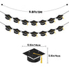 jijAcraft Black Glitter Graduation Cap Banner 2026, Pre-Strung Graduation with Tassel, Single Sided Mortarboard Garland, 2 Pack Graduation Garland for College High School Graduate Party Home Decor