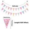 jijAcraft 4 Pack Spring Floral Bunting Banners - Pre-strung Daffodil Flower Triangle Pennant Banner, Daffodil Spring Party Decorations for Easter Spring Birthday Garden Party Home Classroom Decor