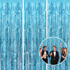 jijAcraft 3 Pack Light Blue Tinsel Foil Fringe Curtain, Party Photo Backdrop, Blue Background for Baby Shower Boy Birthday Ocean Themed Winter Wonderland Wedding Engagement New Year Decorations