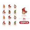 jijAcraft 120Pcs Merry Christmas Stickers – Gnome Christmas Gift Stickers, 2Inch Holiday Envelope Seals, Waterproof Paper Labels for Gift Wrapping, Party Favors, Dessert Packaging, Small Business