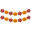 jijAcraft Thanksgiving Pumpkin Banner – 2pcs Pumpkin and Maple Leaf Banner, Pre-Strung Fall Garland for Thanksgiving Party Supplies, Fireplace, Wall, Table, Classroom, Mantel Decor