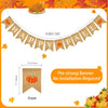 jijAcraft Happy Fall Burlap Banner - Thanksgiving & Harvest Home Decor, Pumpkin Maple Leaf Garland, Fireplace Hanging Decoration