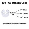 jijAcraft Transparent Balloon Clips 100PCS, Tie-Free Balloon Clips for 5-12 Inch Latex Balloons, Easy No Knot Balloon Closure Fasteners for Birthday, Wedding & Party Balloons Arch Decor Supplies
