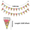 jijAcraft 4 Pack Hawaiian Bunting Banners - Pre-strung Tropical Flowers Triangle Pennant Banner with Flamingo, Floral Luau Party Decor for Hawaiian Tropical Pool Summer Tiki Beach Photo Backdrop Party