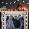jijAcraft Felt Ball Garland 2Pcs Colorful Pom Pom Garland, Handmade 8 Feet Long 30 Balls Felt Ball Garlands for Halloween Thanksgiving Xmas Christmas Tree Decoration (Orange Black and White)