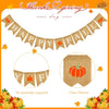 jijAcraft Happy Fall Burlap Banner - Thanksgiving & Harvest Home Decor, Pumpkin Maple Leaf Garland, Fireplace Hanging Decoration