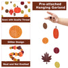 jijAcraft Fall Leaf Garland Banner – 4PCS Thanksgiving Garland, Fall Decorations with Maple Leaves Dots, Thanksgiving Party Streamers Decor for Autumn, Birthday, Home Mantel, Wedding, Classroom