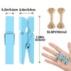 jijAcraft Mini Clothespins with String - 100Pcs Baby Blue Wooden Clothes Pins, Small Baby Shower Photo Hanging Clips, Craft Clips for Picture, Cocktails Decor, Wedding