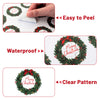 jijAcraft 120Pcs Christmas Stickers – 2 Inch Round Merry Christmas Gift Stickers, Waterproof Self Adhesive Wreath Holiday Labels for Gift Wrapping, Party Favors, Dessert Packaging, Small Business