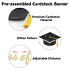 jijAcraft Class of 2026 Graduation Decorations, Glitter Pre-Strung Graduation Cap Banner, Congrats Grad 2026 for College High School Graduate Party Decorations, Home, School Photo Backdrop Celebrating