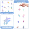 jijAcraft Glitter Iridescent Four-Angle Star Garland Decorations Hanging Garands Banner Backdrop, Star Party Decor for Birthday Baby Shower Wedding Kids Room Ramadan EID Graduation Decor (39 Feet)