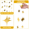 jijAcraft Glitter Gold Four-Angle Star Garland Decorations Hanging Garands Banner Backdrop, Star Party Decoration for Birthday Baby Shower Wedding Kids Room Ramadan EID Graduation Decor (39 Feet)