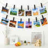 jijAcraft Wooden Clips with String, 50Pcs 2.9Inch Picture Hanging Display Clips, Black Clothes Pins, Wooden Decoration Clip for Classroom DIY Project, Cheer Pins, Hanging Clothes