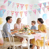 jijAcraft 4 Pack Spring Floral Bunting Banners - Pre-strung Daffodil Flower Triangle Pennant Banner, Daffodil Spring Party Decorations for Easter Spring Birthday Garden Party Home Classroom Decor