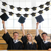 jijAcraft Black Glitter Graduation Cap Banner 2026, Pre-Strung Graduation with Tassel, Single Sided Mortarboard Garland, 2 Pack Graduation Garland for College High School Graduate Party Home Decor