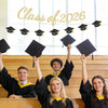 jijAcraft Class of 2026 Graduation Decorations, Glitter Pre-Strung Graduation Cap Banner, Congrats Grad 2026 for College High School Graduate Party Decorations, Home, School Photo Backdrop Celebrating