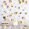 jijAcraft White Champagne Gold Heart Garland - 52Ft Engagement Party Decoration Banner, 4Pack Bachelorette Hanging Paper Streamers, White and Gold Party Decor for Wedding, Birthday, Bridal Shower