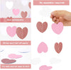 jijAcraft White Rose-Gold Pink Heart Garland Party Decor, 52 Ft Glitter Heart Streamers Garland Banner for Wedding, valentines, Bridal Shower, Engagement, Bachelorette, Home Decor, Birthday Party