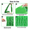 jijAcraft 3 Pack Metallic Green Tinsel Foil Fringe Curtain, Jungle Party Decorations, Emerald Green Party Photo Backdrop for St Patrick's Day Dinosaur Party Graduation Christmas Garden Party Decor