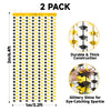 jijAcraft 2 Pack Black Gold Graduation Cap Tinsel Foil Fringe Curtain, Graduation Party Decorations with String, Graduation Photo Booth Background for Class of 2026 Prom School Home Celebration Decor
