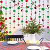 jijAcraft Christmas Glitter Star Garland Decorations, Green and Red Hanging Garands Banner Backdrop, Star Party Decoration for Christmas Party X-mas Decor (52 Feet)
